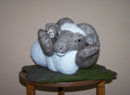 Photo of felted ram's head